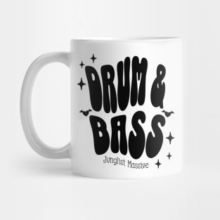 DRUM AND BASS  - Y2K Warped Text (Black) Mug